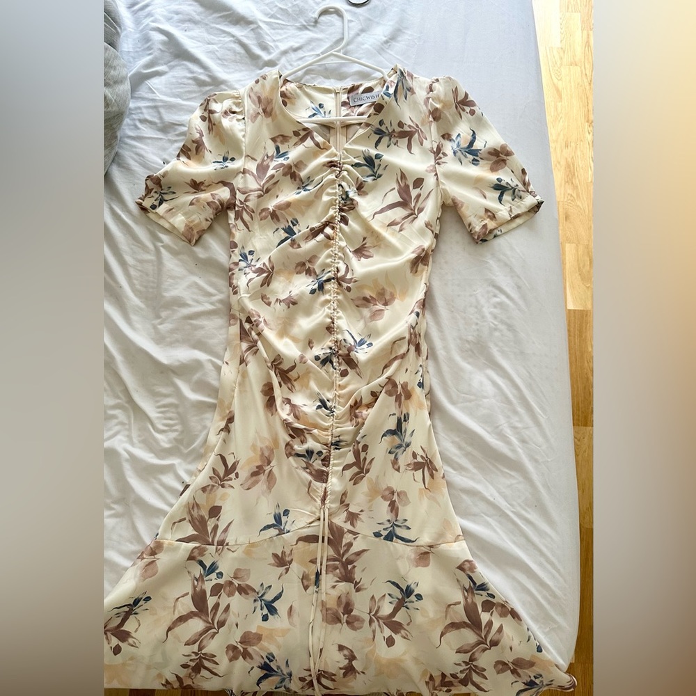 Satin floral dress